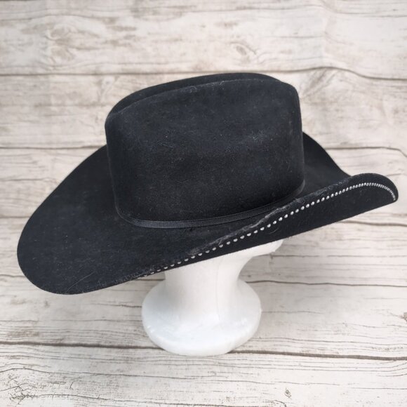Cruel Girl Rhinestone Black Western Cowboy Cowgirl Hat Long Oval Medium main image 5